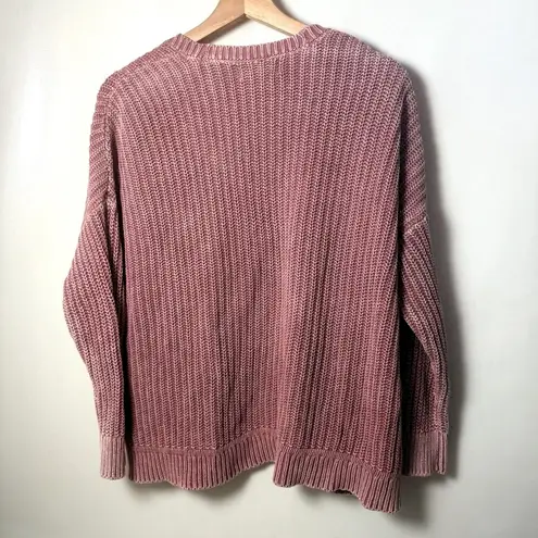 Y2K Victoria’s Secret PINK Chunky Distressed Open Pink Sun Washed Cardigan M Size M