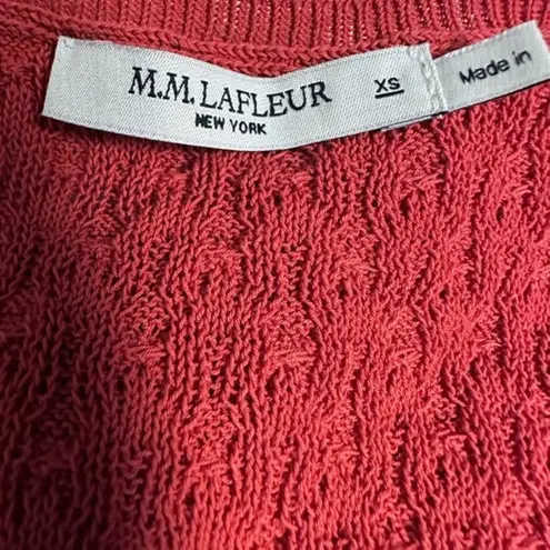 MM.LaFleur M.M.LAFLEUR Brick Red textured knit Cotton Short Sleeves sweater Size XS