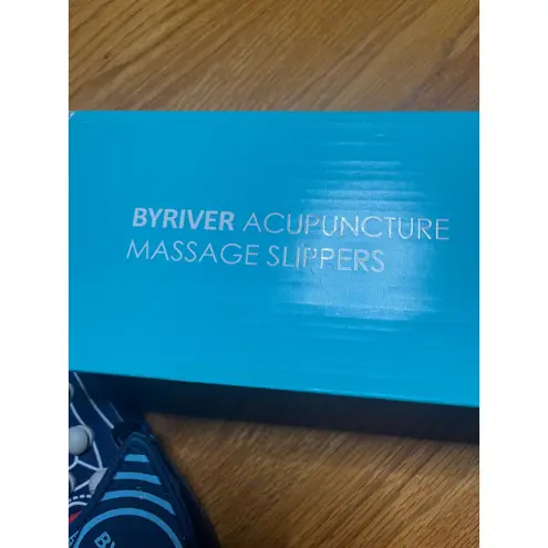 BYRIVER Acupuncture Massage Slippers Reflexology Foot Massager Blue Size 7