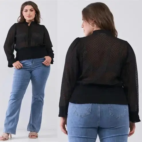 COC Sheer Polka Dot Button