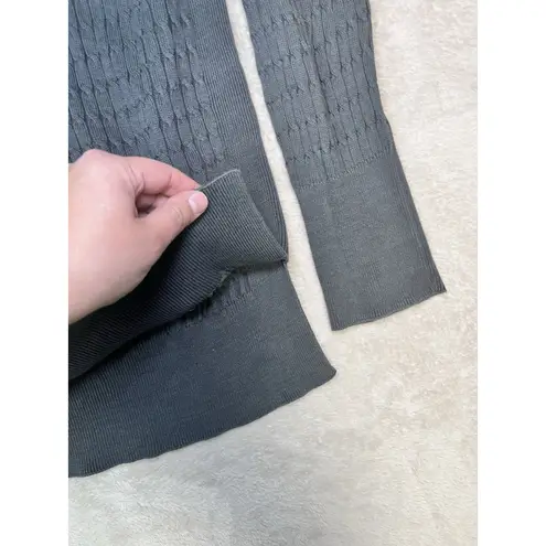 Pact Gray Cable Knit Sweater Women’s M Organic Cotton Pullover Boxy Tunic Size M