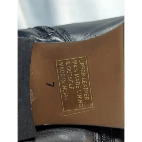 Seychelles Black Leather Zip Knee High Riding Boots Women's 7 Western Buckle