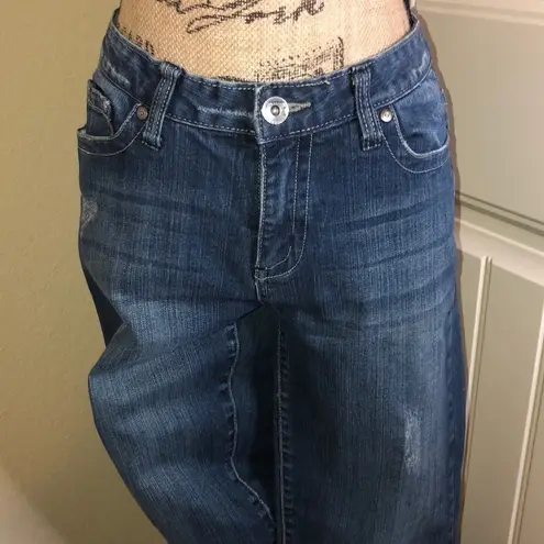 Paper Denim & Cloth Medium Blue Wash Distressed Look Jeans Size 29