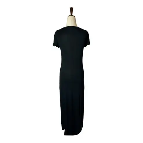 C&C California Dress Womens Extra Small Black Short Sleeve Scoop Neck Tee Maxi