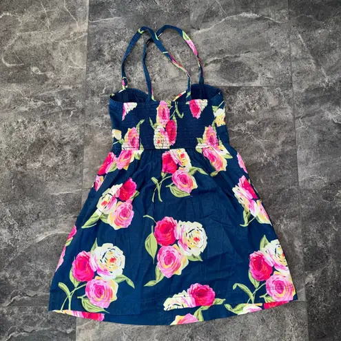 Abercrombie & Fitch  Navy Blue And Pink Floral Dress Size Large