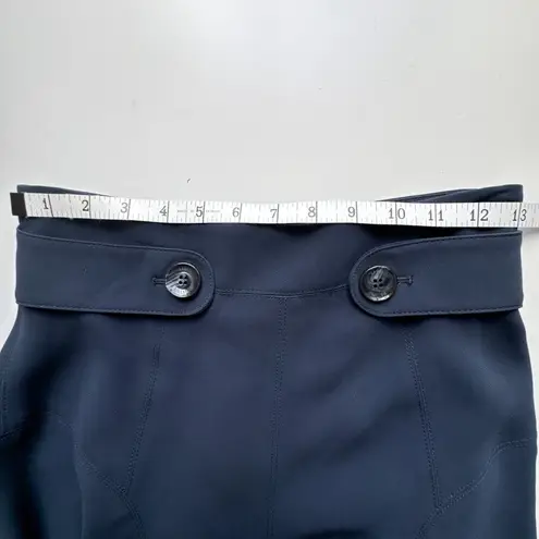 Karen Millen Navy Blue A-Line Flared Skirt US 6 | Button Waist Detail | Elegant