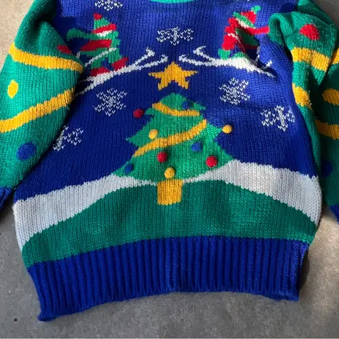 Amanda Smith Vintage  Ski Ugly Christmas Sweater Knit Women’s Sz S Multicolor
