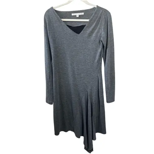 Veronica Beard Long Sleeve Asymmetrical Hem Dress in Dark Gray Size 6 Officewear