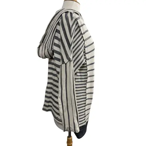 Soft Surroundings Women's Striped Hoodie S White Black