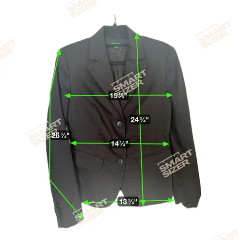 United Colors Of Benetton Benetton Black Wool 3-Button Blazer Jacket Large Corpcore Career Workwear