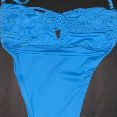 frankie's bikinis  One Piece Blue Bathing Suit