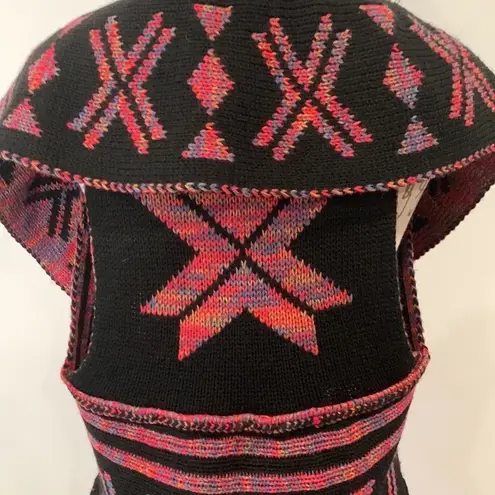 Reversible shawl collar open cardigan sweater vest one size unique!