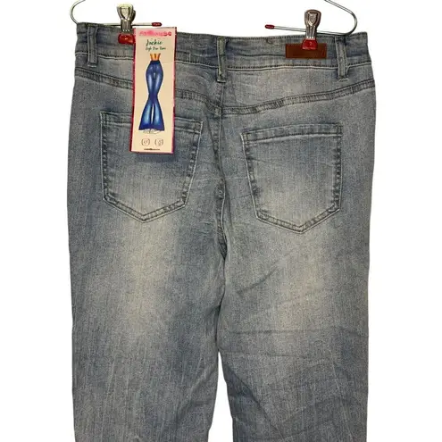 Dollhouse Women's Jeans High Rise Flare Distressed Light Wash Denim Sz. 30 NWT