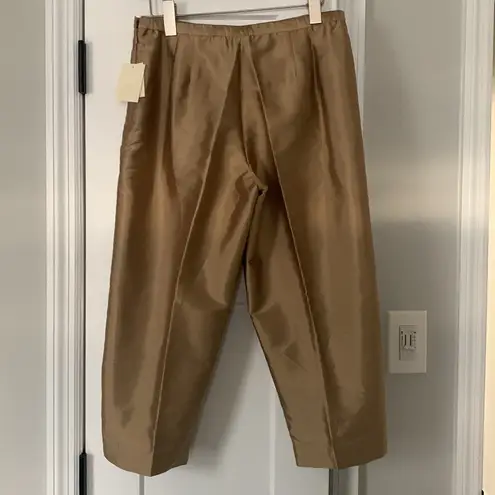 Coldwater Creek Gold Silk Cropped Pants-size 8 Petite-