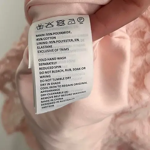 Bardot Danni Lace corset waist mini dress with frill hem in soft pink lace M