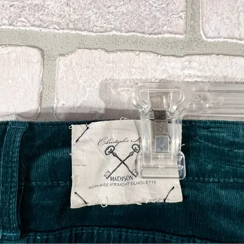 Christopher Blue Madison High Rise Straight Leg Corduroy Jeans in Green Size 16