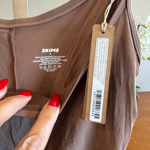 SKIMS NWT Slip Dress S in Cocoa Brown Adjustable Straps