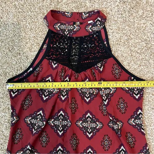 Xhilaration Red High Neck Geometric Print Dress Size Medium