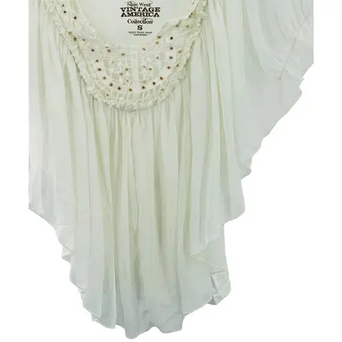 Nine West  Vintage America Collection Top White Western Boho Womens Small