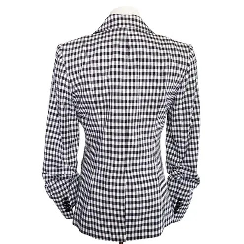 Veronica Beard NEW Caldwell Dickey Double Breasted Blazer Gingham Black White 6
