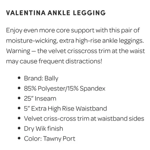 Burgundy Bally Valentina Ankle Legging, Size Small, Velvet Crush Red