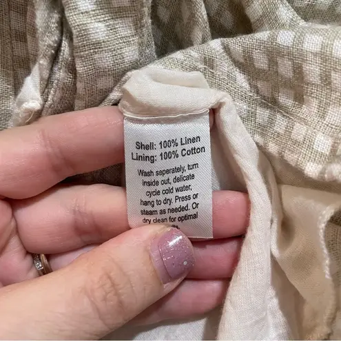 Winston White Devyn Strapless Checkered Dress Tan White Size Small