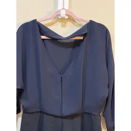 Reiss Ania Jumpsuit size 8 navy long sleeve Blousen Double Layer Top