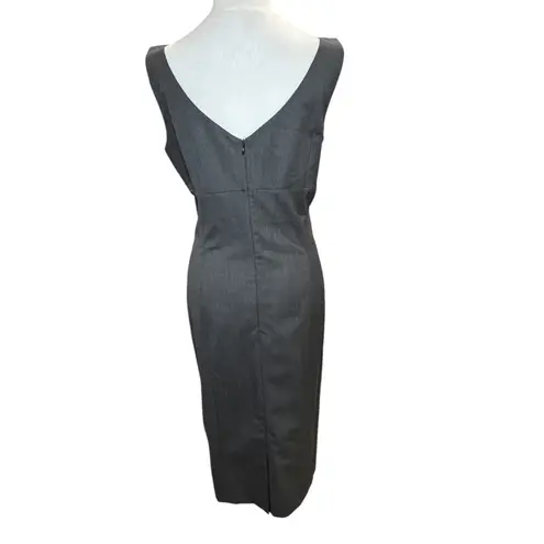 Escada NWT Gray Wool Silk Cocktail Dress 10 Lined V
