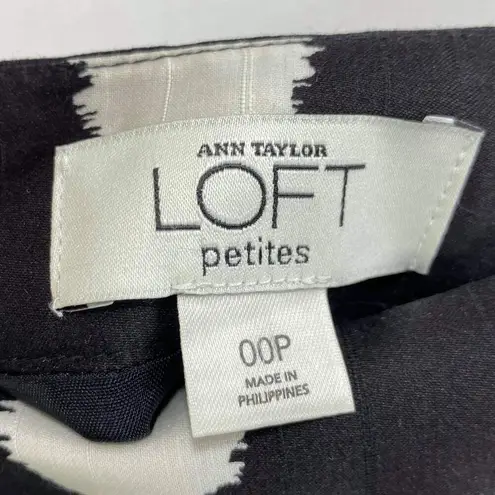 ANN TAYLOR LOFT Pleated Polka Dot Mini Pencil Skirt Black Size 00P