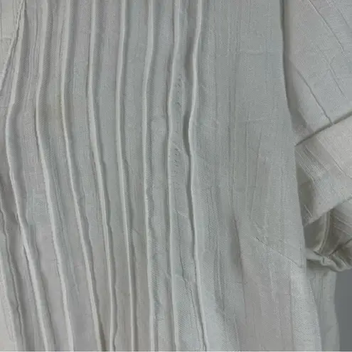 Coldwater Creek Small Bamboo Rayon Pleat Retro Vintage Resort Button Up Blouse - Image 3