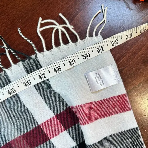 NWOT Rothschilds Boutique The 8urberry Style Plaid Tassel Scarf Super Soft Large Red