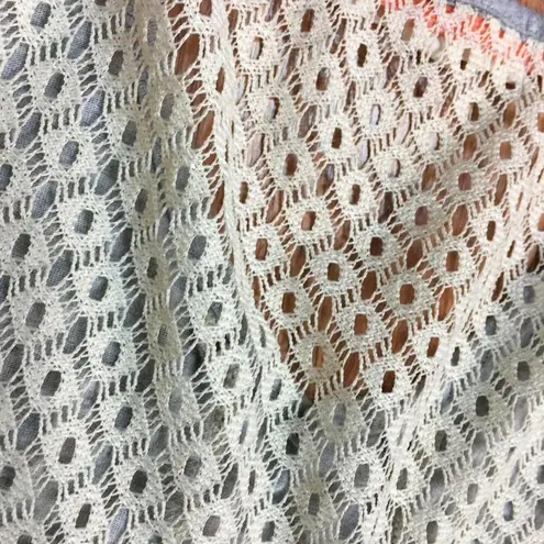 Womens Tank Top Knit Lace Back Lightweight Handkerchief Hem Shirt Medium u Gray