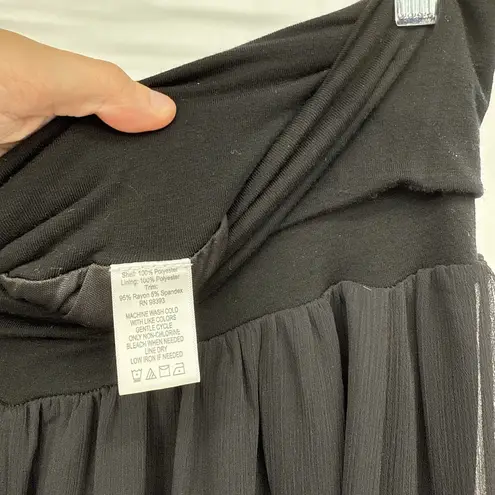 Belle Gray by Lisa Rinna Black Foldover Long Maxi Skirt Size Medium Y2k
