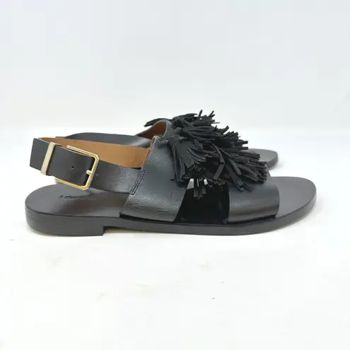 & Other Stories & Other Stories‎ Suede Tassel Leather Sandalette Sandals Black Size 9