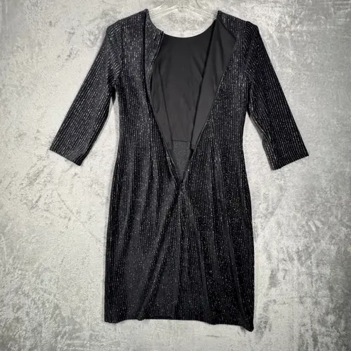 Julia Jordan Black Metallic Sparkle Sheath Dress Women's Size 8 Party