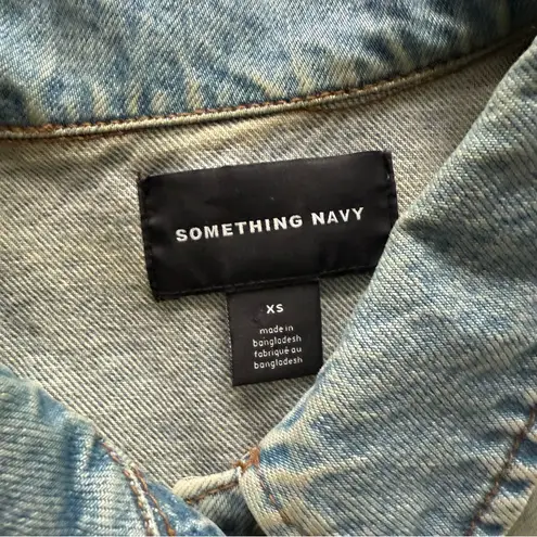 Something Navy Jean Jacket Size XS