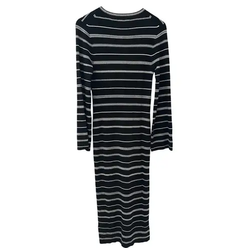 J.Crew  Knit Ribbed Bodycon Sweater Midi Dress Mixed Striped Size Small‎