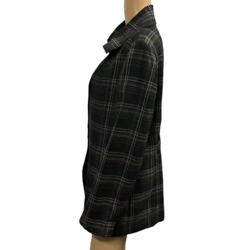 Nine West  Black and Tan Plaid Peacoat Jacket Coat with Belt Loops Womens 14