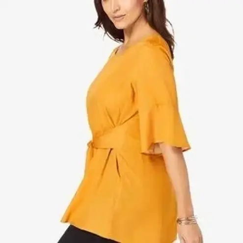 Jessica London BLUE front tie 26W Tunic top