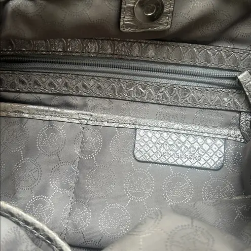Michael Kors Michael  silver metallic snake printed handbag glam retro