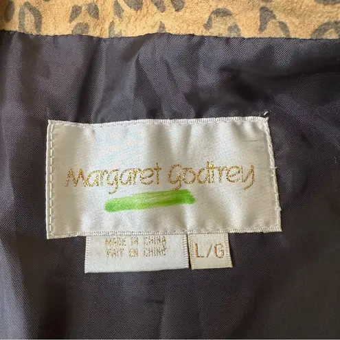 NWT Margaret Godfrey Leather Leopard Print Vest Tan Size L