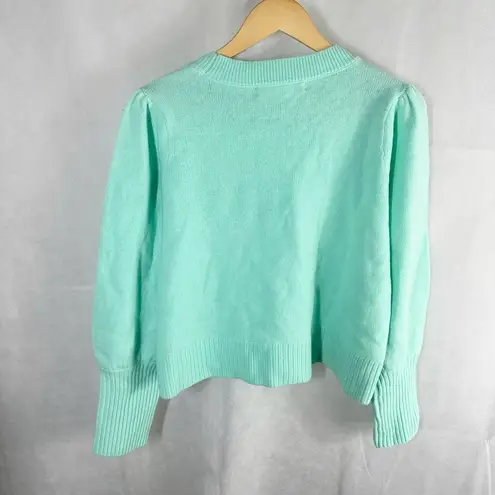 Hill House The Cropped Sylvie Sweater Size Large Ocean Wave Merino Wool - Image 2