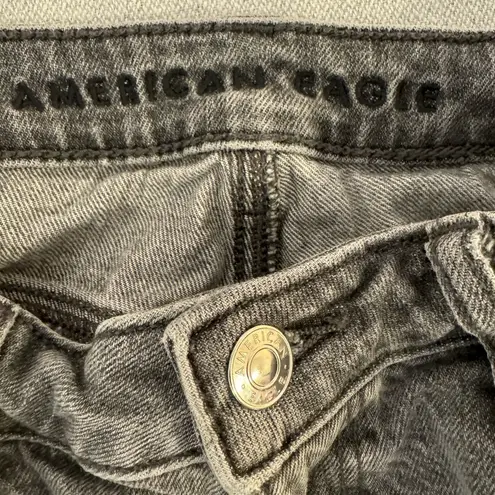 American Eagle  Mom Jean High Rise Charcoal Grey Distressed Short Inseam