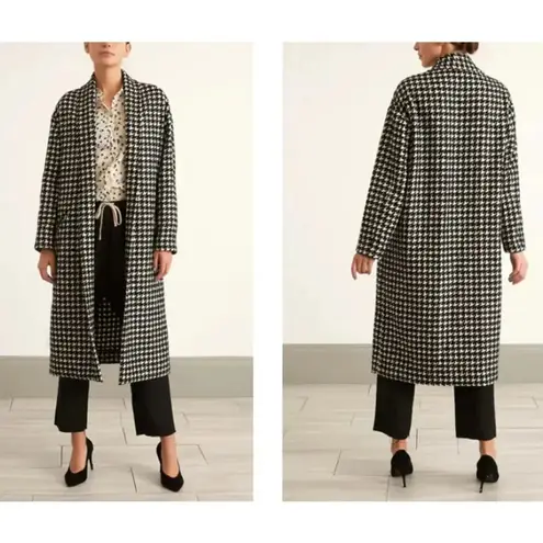 NILI LOTAN Houndstooth Kidman Coat Brown Size L
