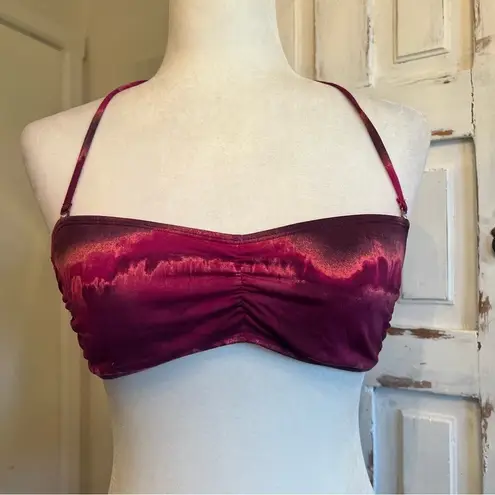 Tribal & Leopard Bikini Set Two Bottoms OP Swimwear Boho Festival Size Large Purple