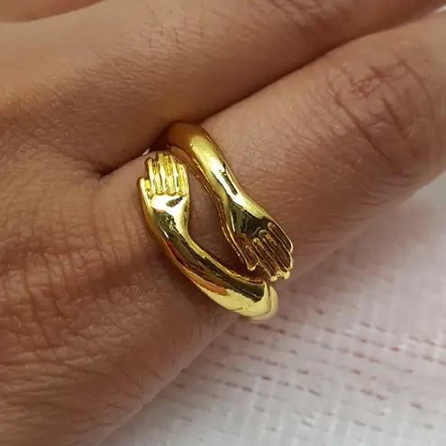 Gold Plated Adjustable Hug Ring