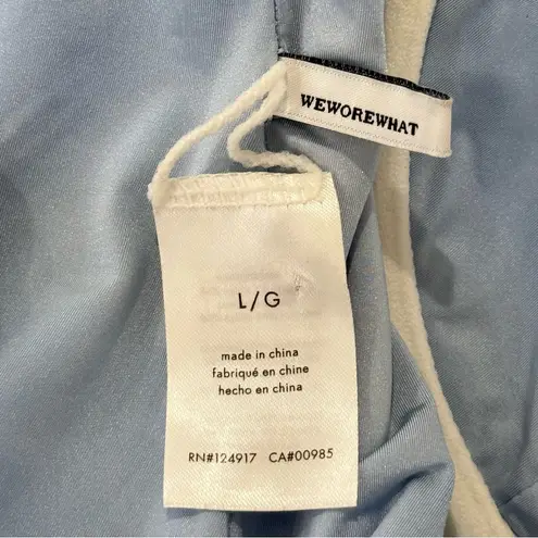 We Wore What Vintage Denim Danielle One Piece Swimsuit Blue Belted Large Chic