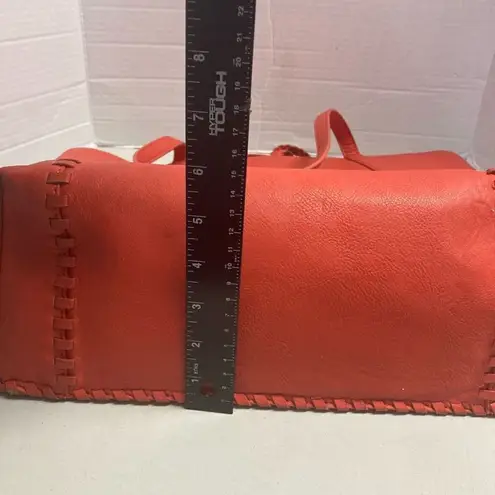 Big Buddha Orange Tote 13X6X13 Bucket Style Woven Tassels