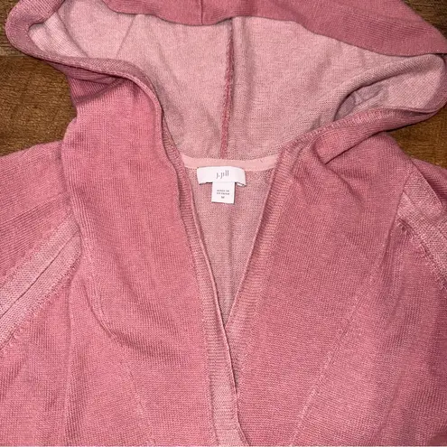 J. Jill Women's Lightweight Viscose Blend Hooded Pullover Sweater in Dusty Rose Pink Size M