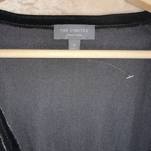 Limited Collection Womens NEW VTG Black Velvet Faux Wrap V Neck Winter Top Sz M Size M